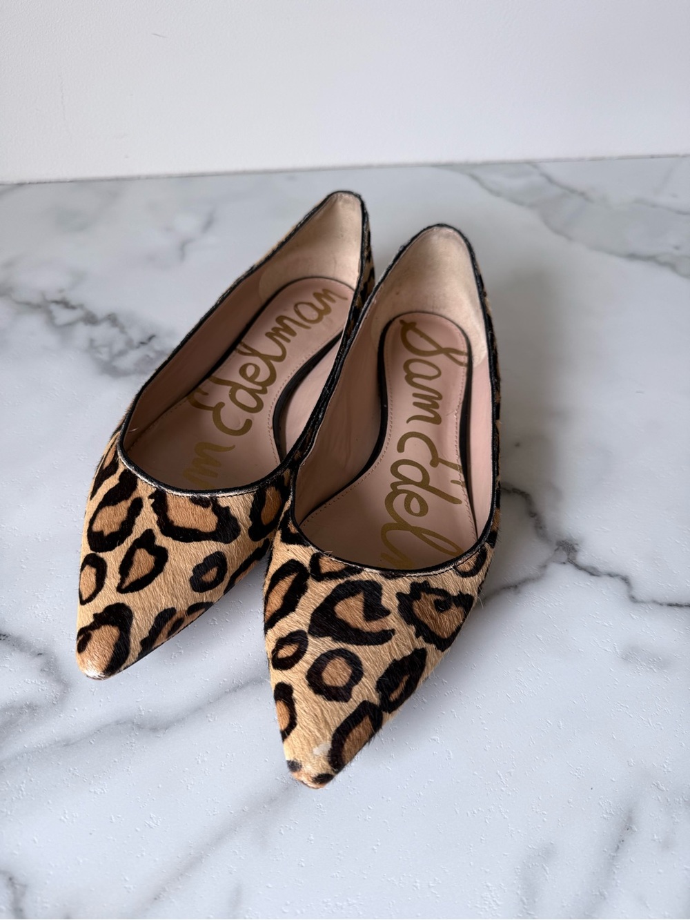 Sam Edelman Hazel Leopard Print Pointed-Toe Flats Closet Staple Chic size 9.5